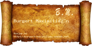 Burgert Maximilián névjegykártya